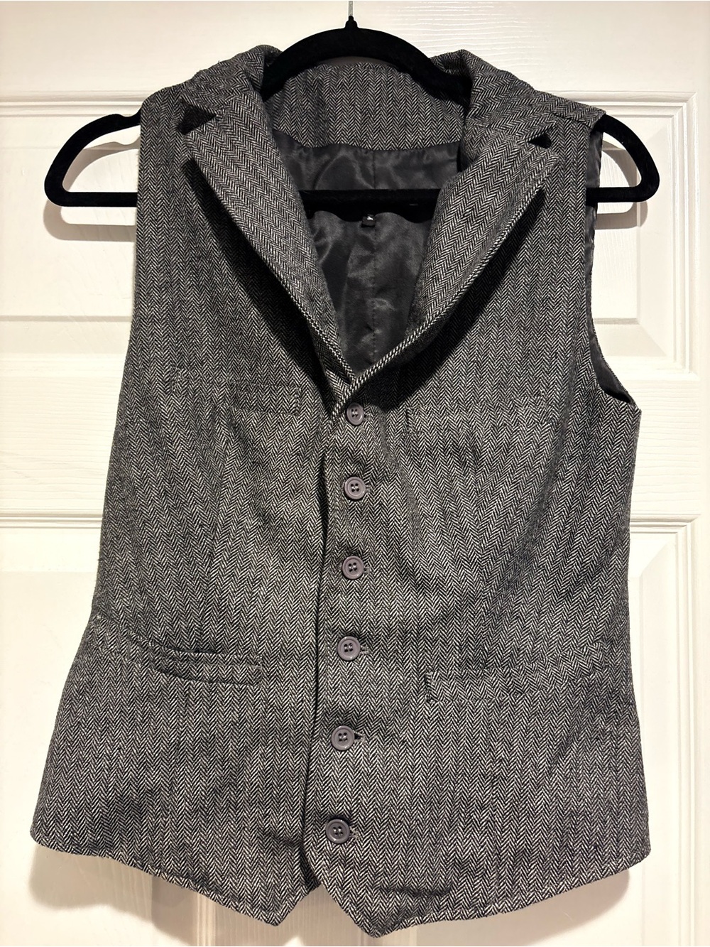 Gray Herringbone Vest - Women’s Adjustable Dress Vest